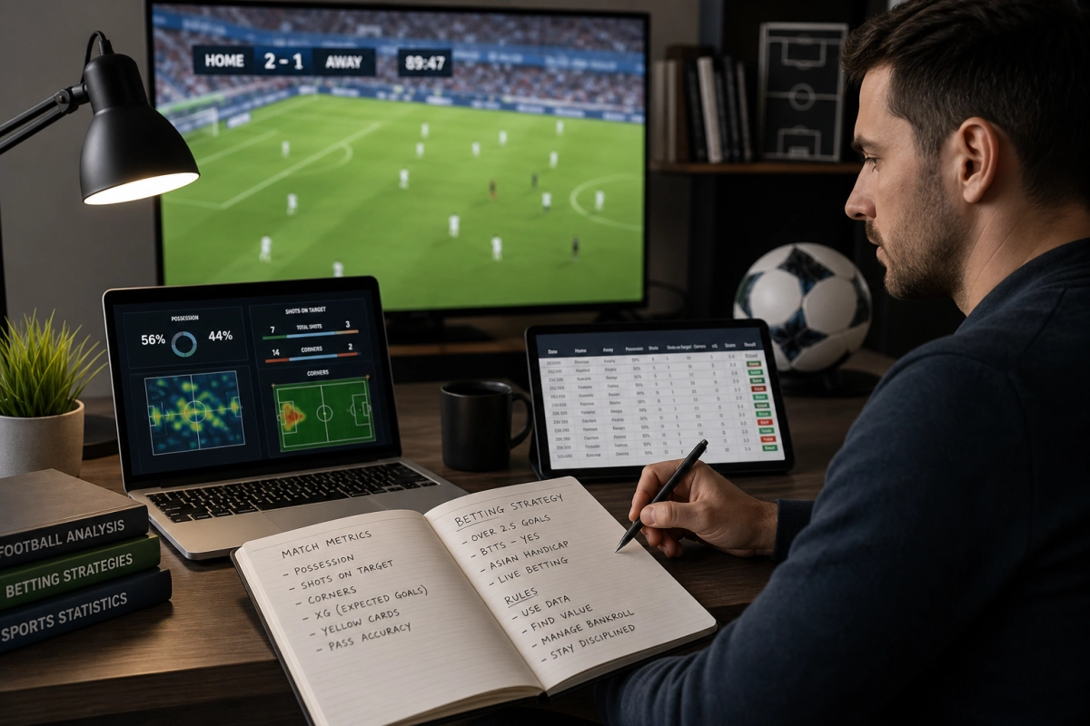 Concrete handleiding: reproduceerbare live voetbalweddenschapsstrategieën op basis van meetbare matchstatistieken