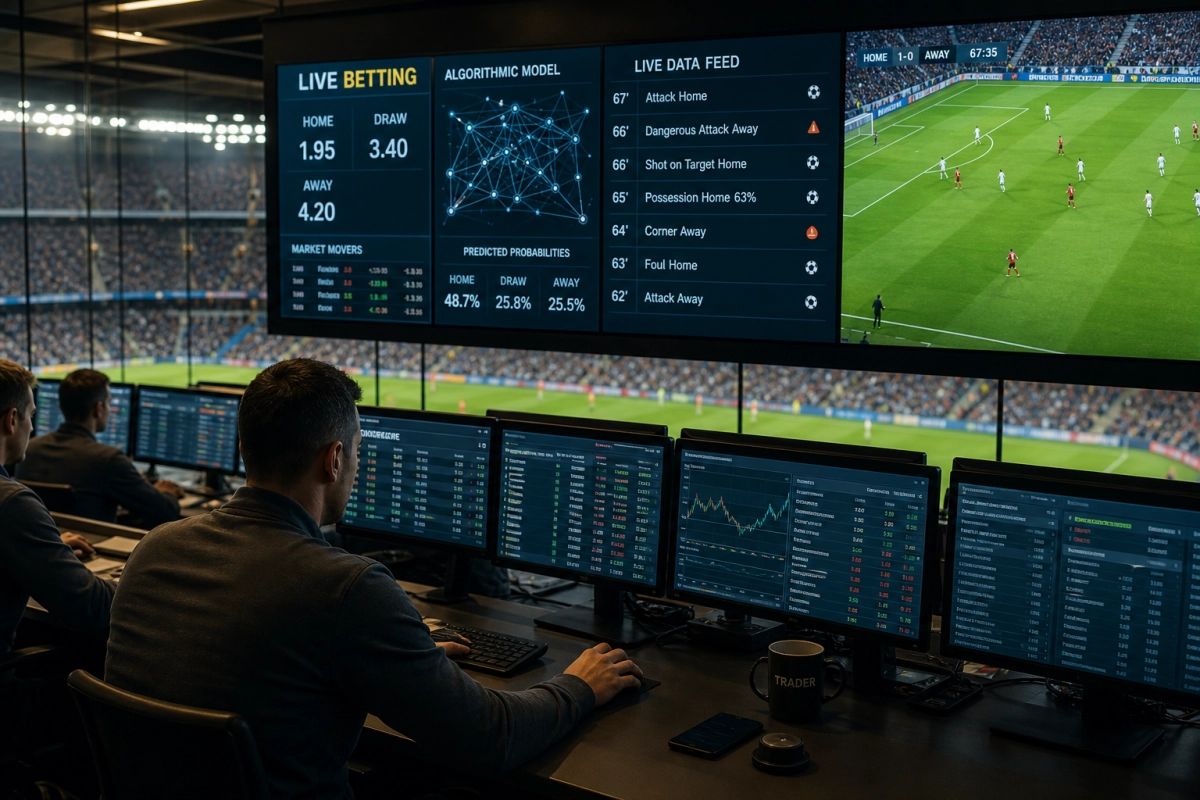 Live weddenschapsquoteringen: hoe datafeeds, algoritmes en traders prijzen tijdens een voetbalwedstrijd bepalen
