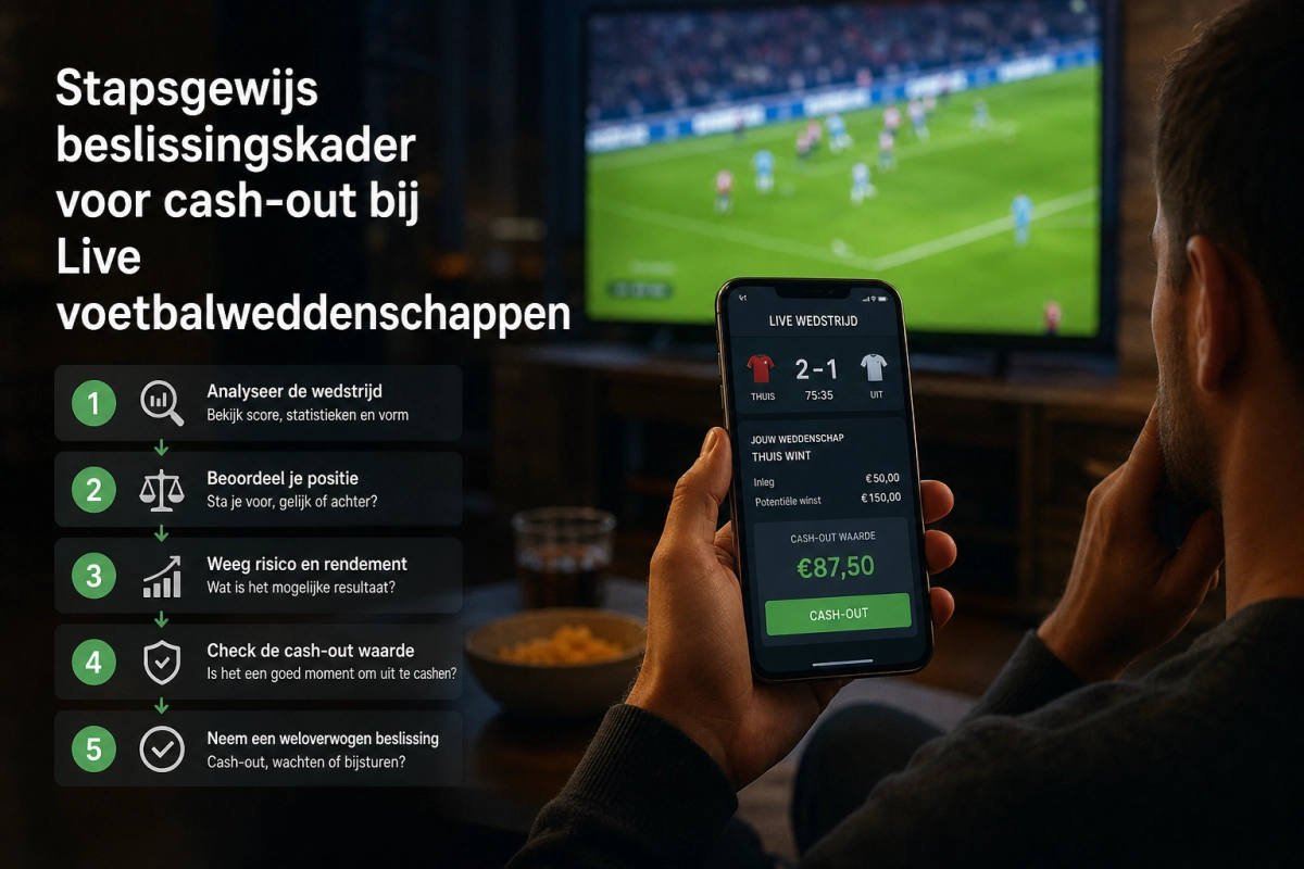 Stapsgewijs beslissingskader voor cash-out bij Live voetbalweddenschappen